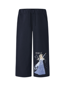 NAME IT Kids' Frozen Wide Leg Joggers, Navy Blazer, Navy Blazer