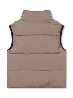 Timberland Kids' Reversible High Neck Puffer Gilet, Khaki - view 2, Khaki