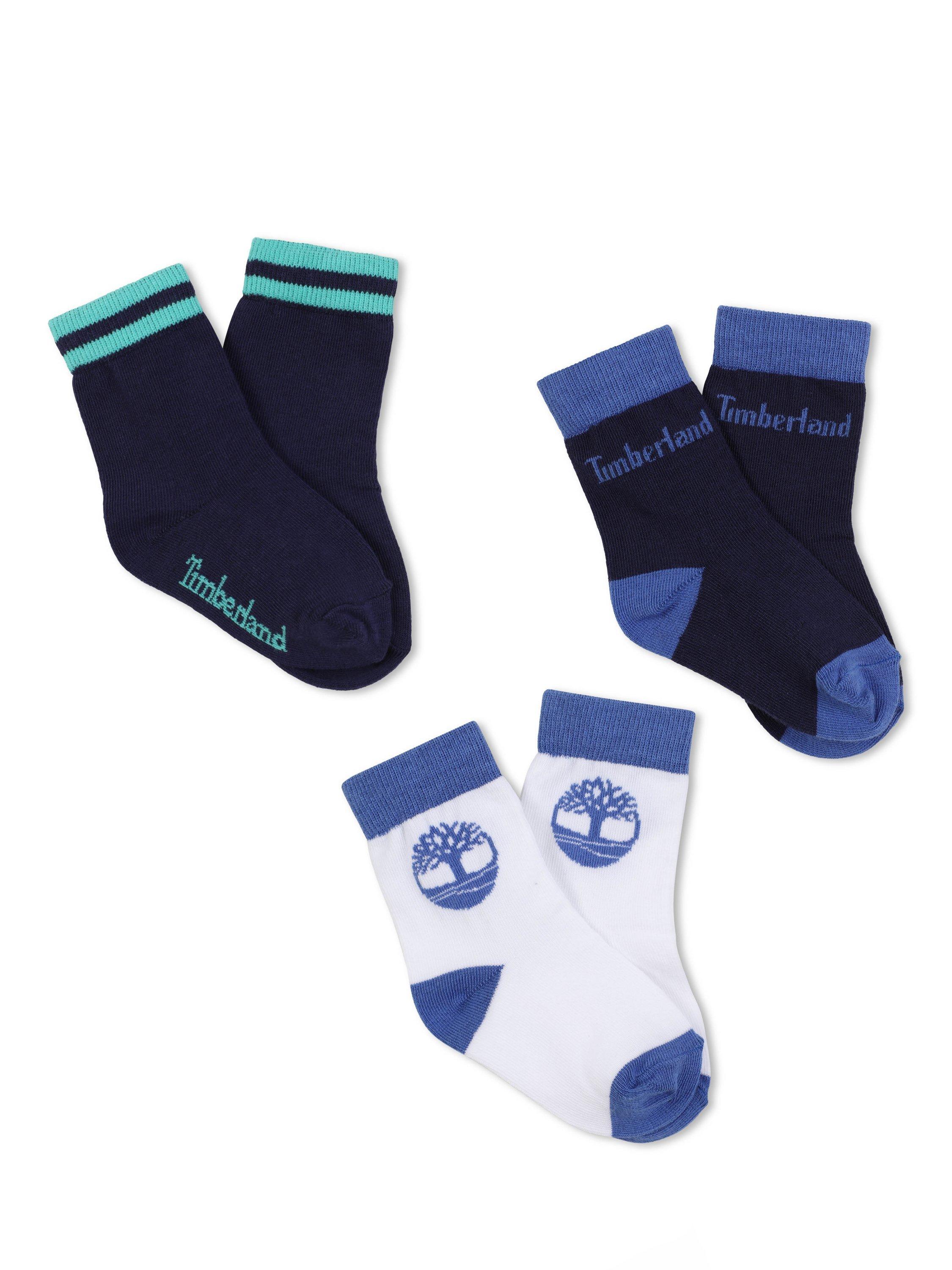 Product image 1 of 11, which shows Timberland Baby Socks, Pack of 3, Navy, 12 months
