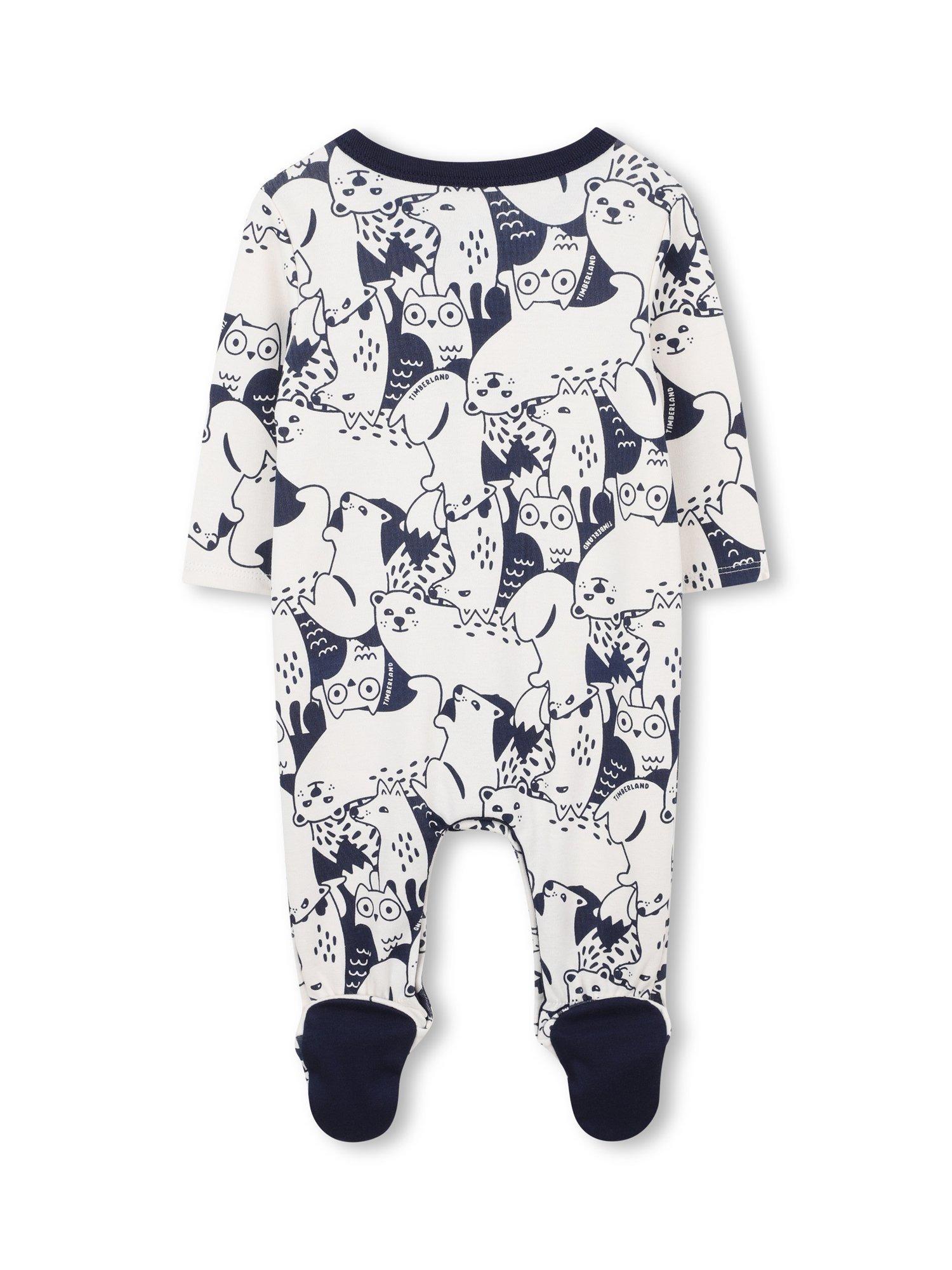 Product image 2 of 2, which shows Timberland Baby Cotton Printed Pyjama Suit, Navy, 3 months