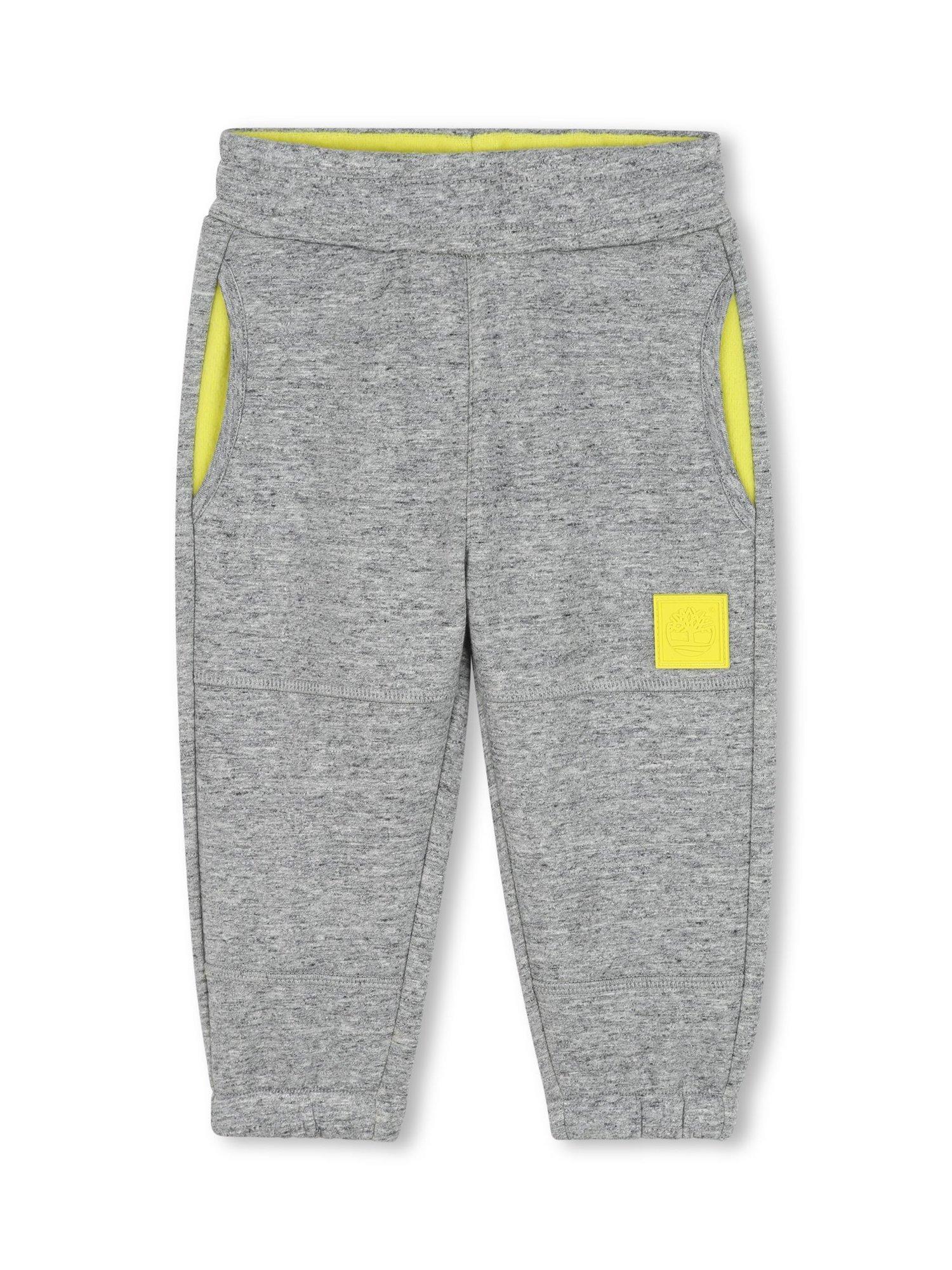 Product image 1 of 2, which shows Timberland Kids' Cotton Blend Elasticated Jogging Bottoms, Chine Grey, 2 years