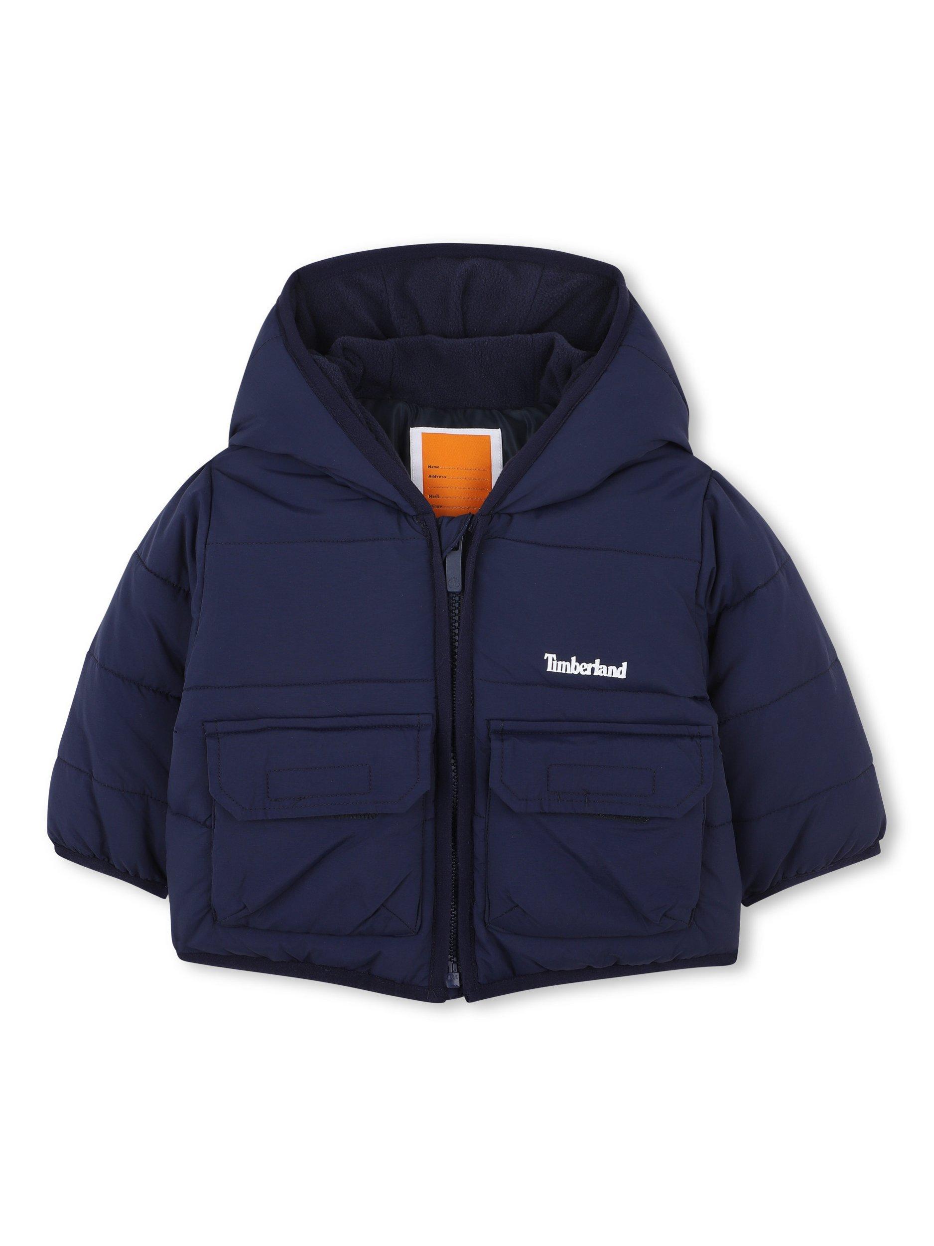Product image 1 of 2, which shows Timberland Baby Hooded Puffer Jacket, Navy, 2 years