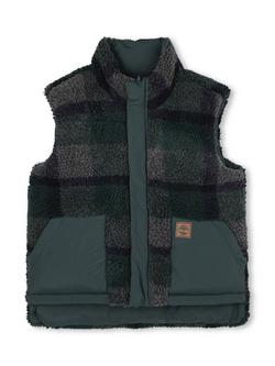 Timberland Kids' Faux Shearling Reversible Puffer Jacket, Dark Green, Dark Green