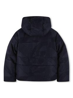 Timberland Kids' Hooded Zip Front Puffer Jacket, Navy - view 2, Navy