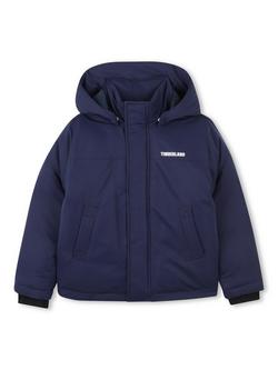 Timberland Kids' Water Repellent Hooded Parka Jacket, Navy, Navy
