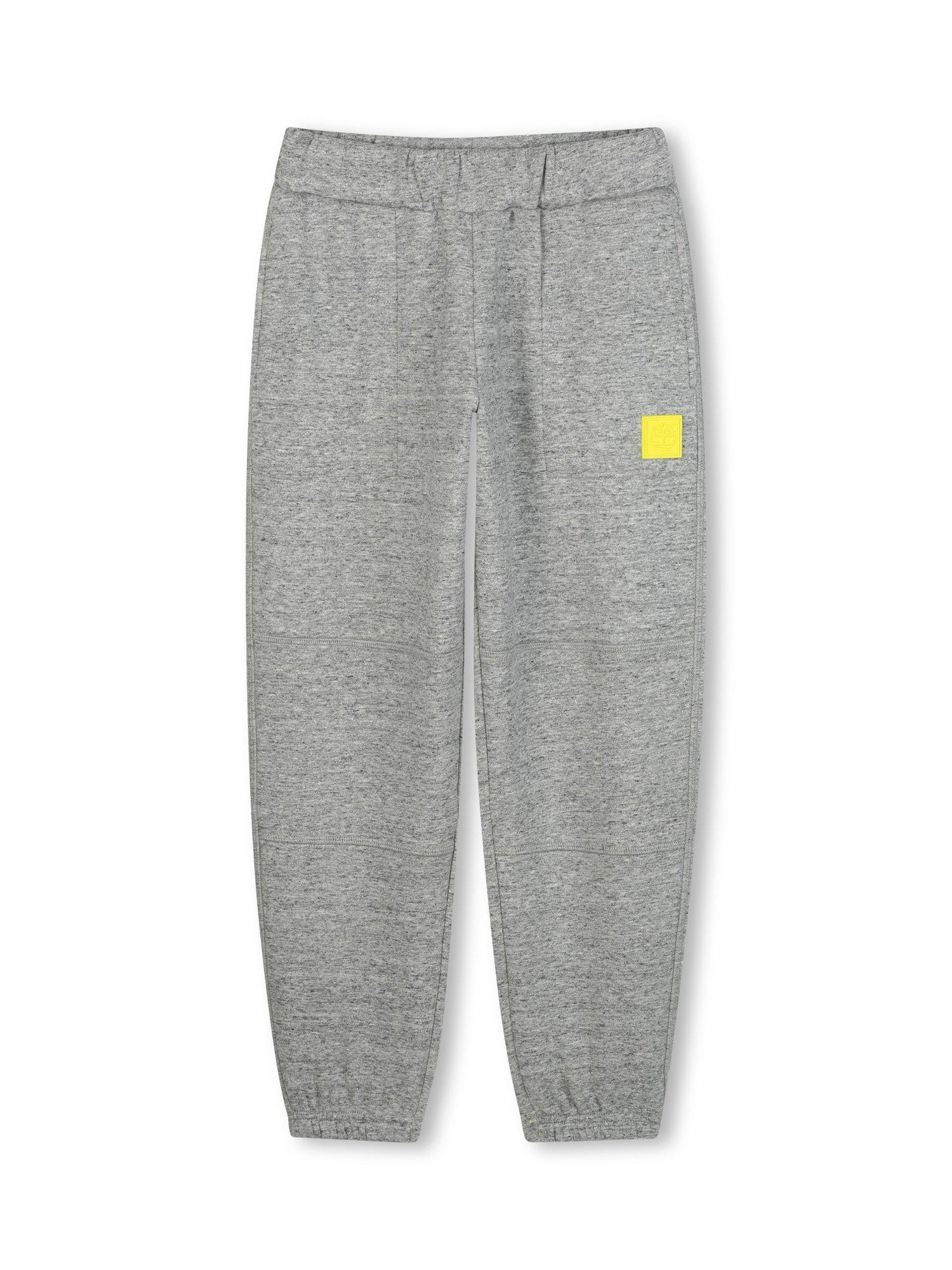 Product image 1 of 2, which shows Timberland Kids' Cotton Blend Elasticated Jogging Bottoms, Chine Grey, 4 years
