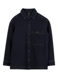 HUGO Boss Kids' Long Sleeved Shirt, Raw Denim