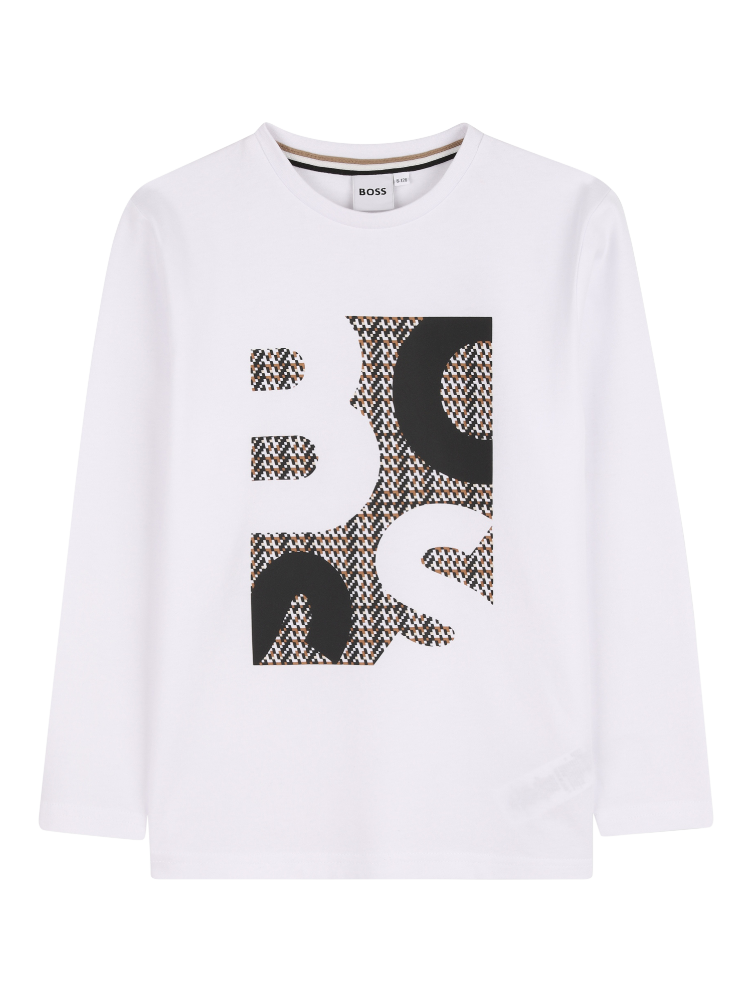 HUGO BOSS Kids' Cotton Long Sleeved T-Shirt, White