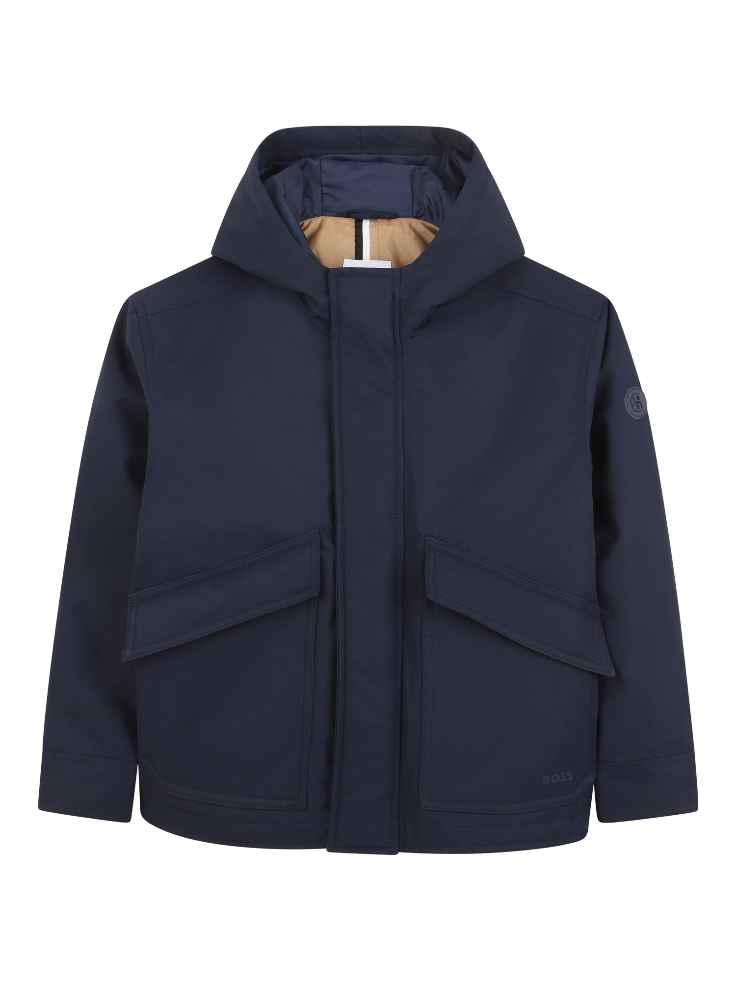 Product image 1 of 2, which shows HUGO BOSS Kids' Casual Parka, Navy, 4 years