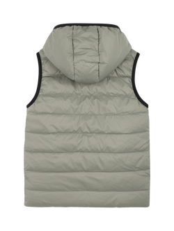 HUGO BOSS Kids' Reversible Hooded Puffer Gilet, Green - view 2, Green