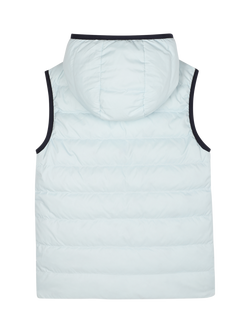 HUGO BOSS Kids' Reversible Hooded Puffer Gilet, Pale Blue - view 2, Pale Blue