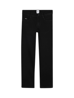 HUGO BOSS Kids' Cotton Blend Denim Trousers, Black