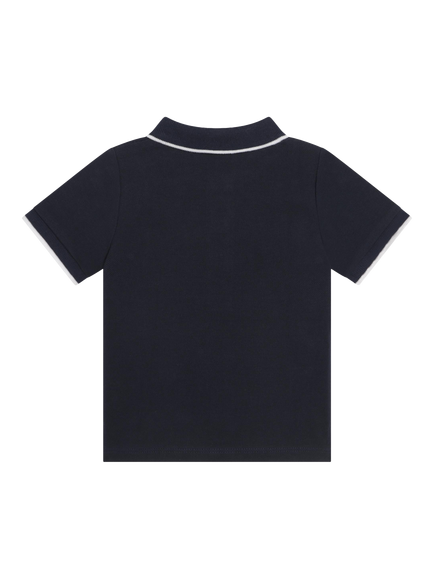 HUGO BOSS Baby Cotton Short Sleeved Polo Top - view 2, Navy
