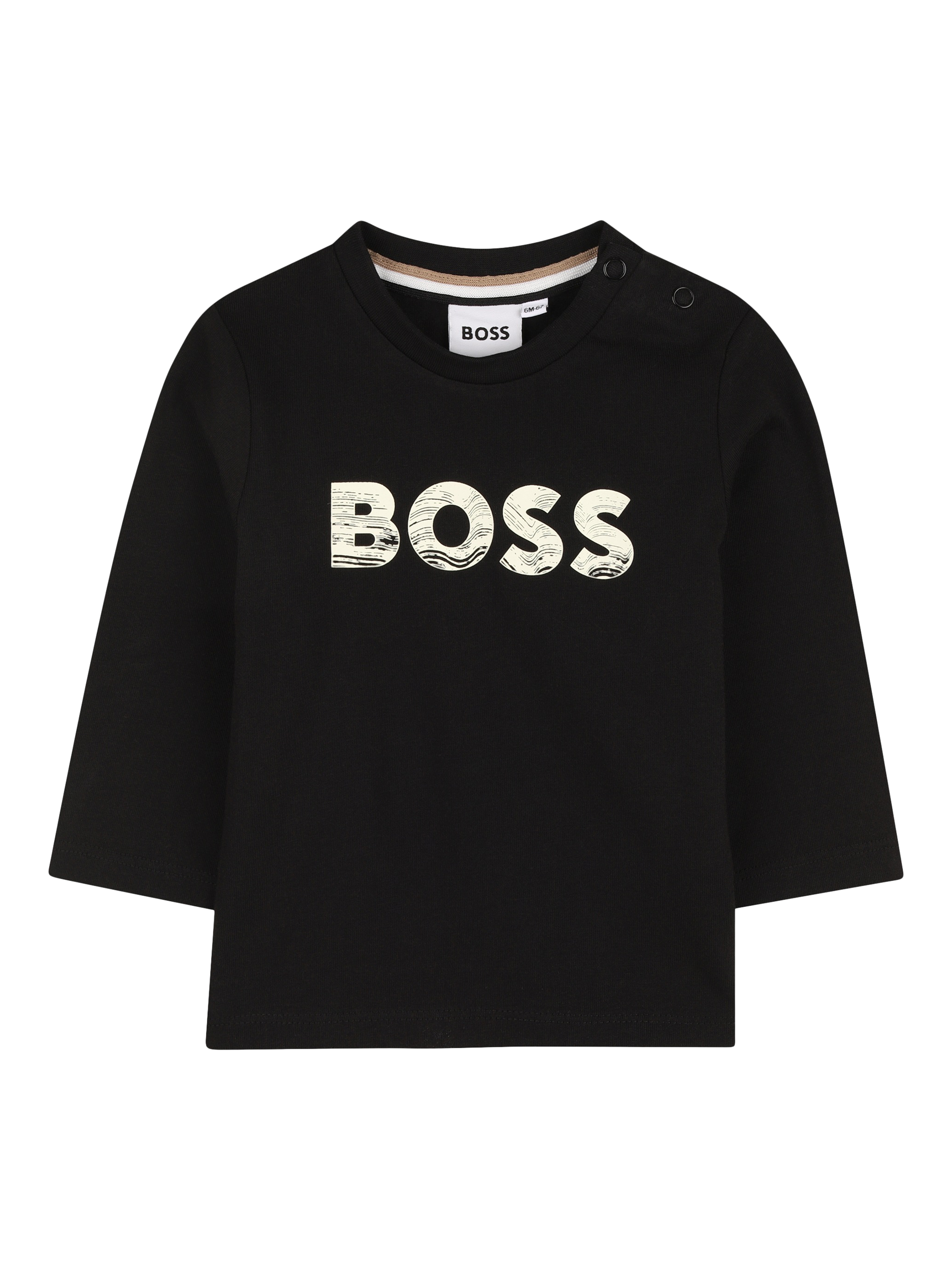HUGO BOSS Baby Cotton Blend Long Sleeved T-Shirt, Black