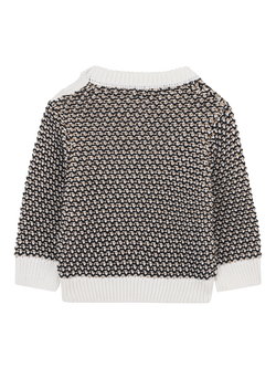 HUGO BOSS Baby Cotton Chunk Knit Crew Neck Jumper, Black - view 2, Black