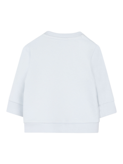 HUGO BOSS Baby Cotton Blend Logo Print Sweatshirt, Pale Blue - view 2, Pale Blue