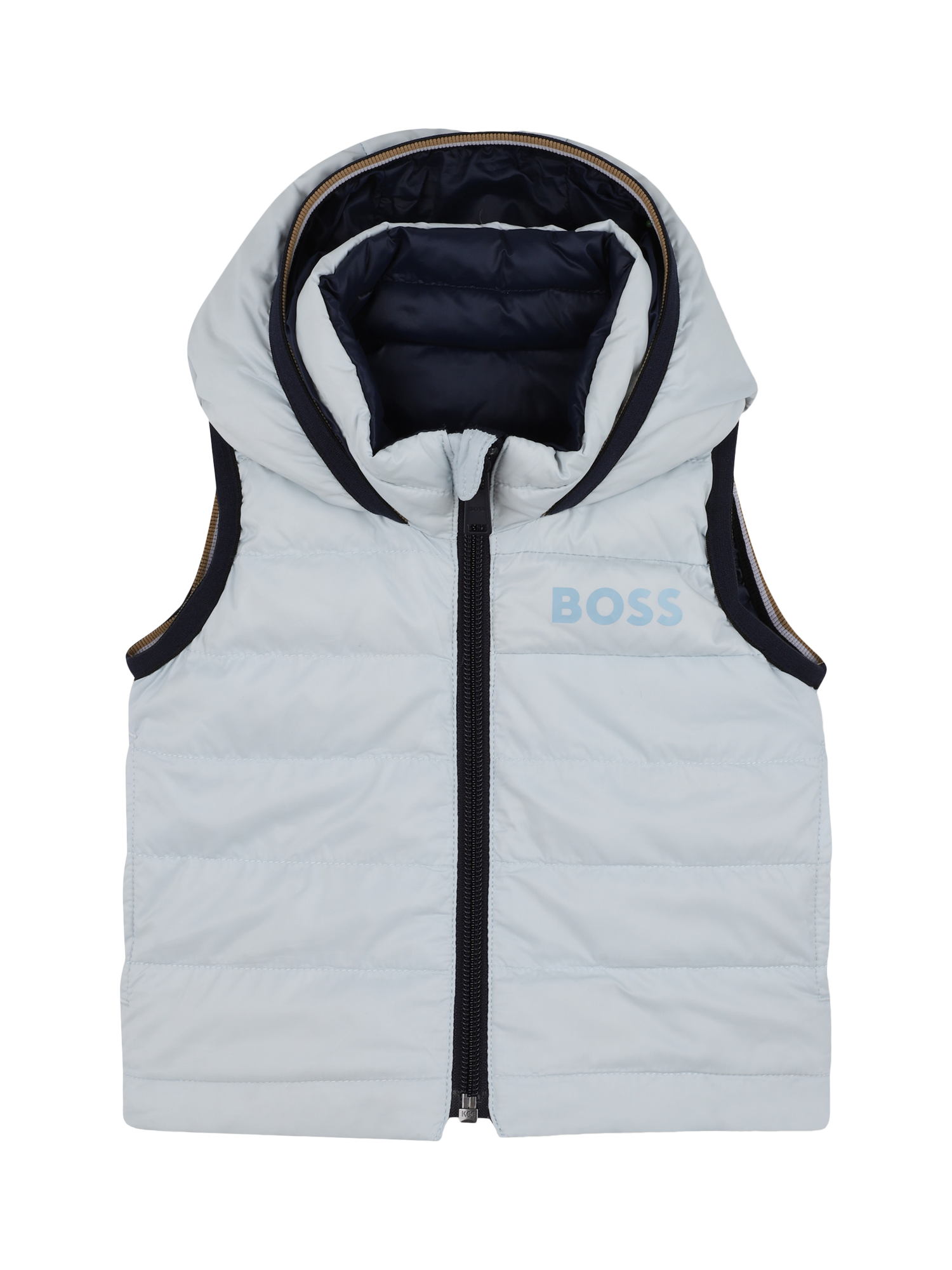 HUGO BOSS Kids' Reversible Puffer Gilet, Pale Blue