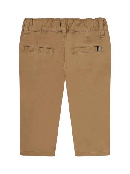 BOSS Baby Cotton Blend Tailored Trousers, Cookie - view 2, Cookie