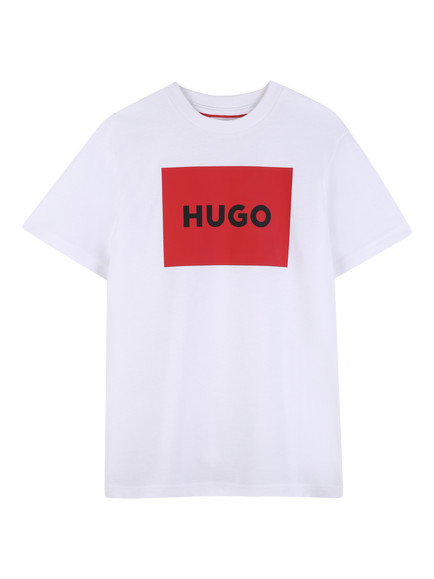 HUGO BOSS Kids' Cotton Blend Logo Graphic T-Shirt, White