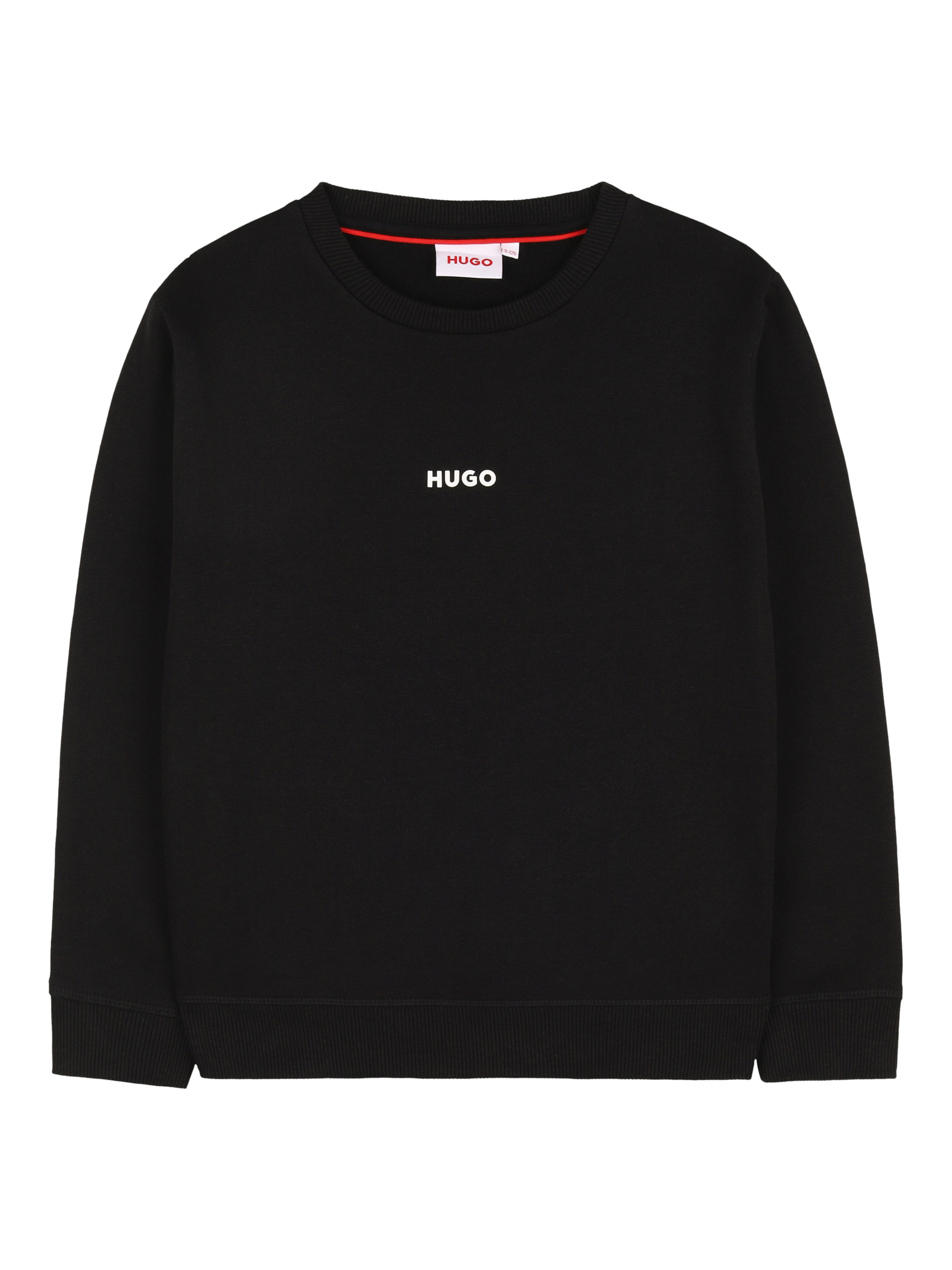 HUGO BOSS Kids' Cotton Blend Round Neck Sweatshirt, Black