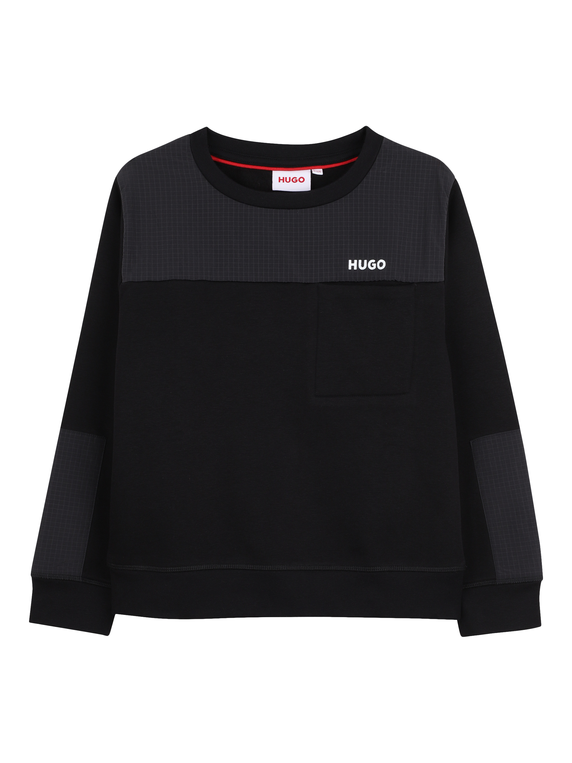 HUGO BOSS Kids' Cotton Blend Crew Neck Jumper, Black