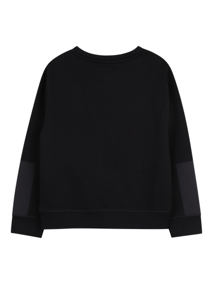 HUGO Kids' Cotton Blend Crew Neck Jumper, Black - view 2, Black
