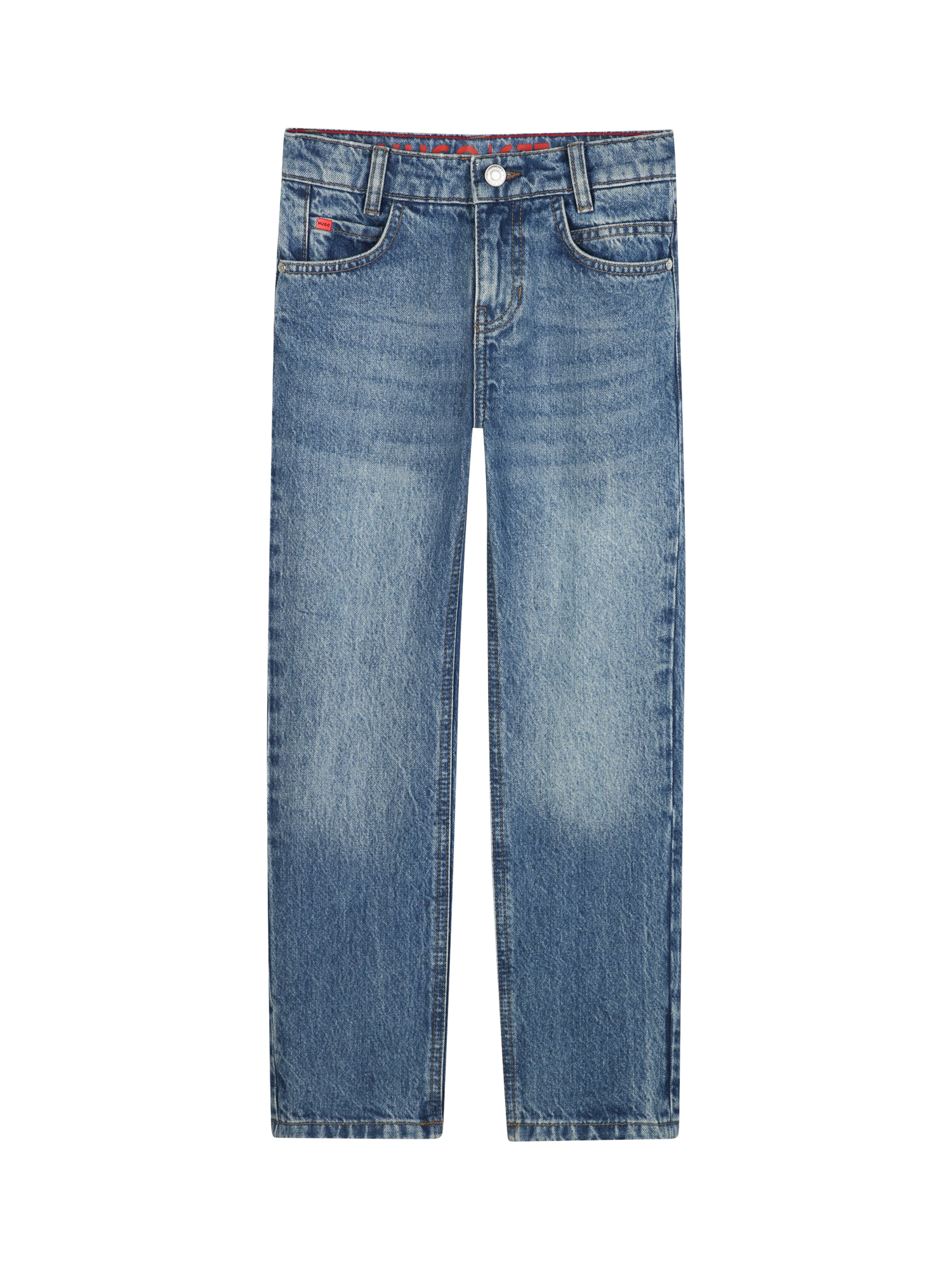 Product image 1 of 2, which shows HUGO Kids' Regular Fit Jeans, Double Stone + Brush, 4 years