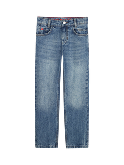 HUGO Kids' Regular Fit Jeans, Double Stone + Brush, Double Stone + Brush