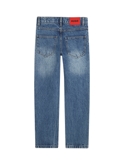 HUGO Kids' Regular Fit Jeans, Double Stone + Brush - view 2, Double Stone + Brush