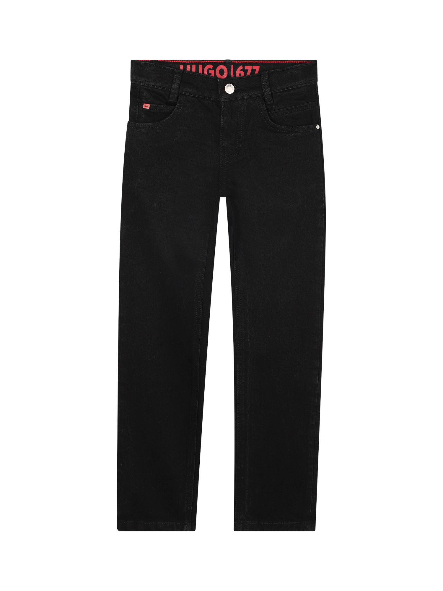 Product image 1 of 2, which shows HUGO Kids' Regular Fit Jeans, Denim Black, 4 years