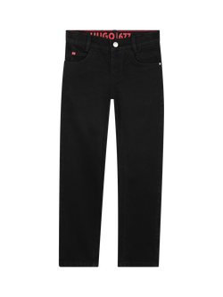 HUGO Kids' Regular Fit Jeans, Denim Black, Denim Black