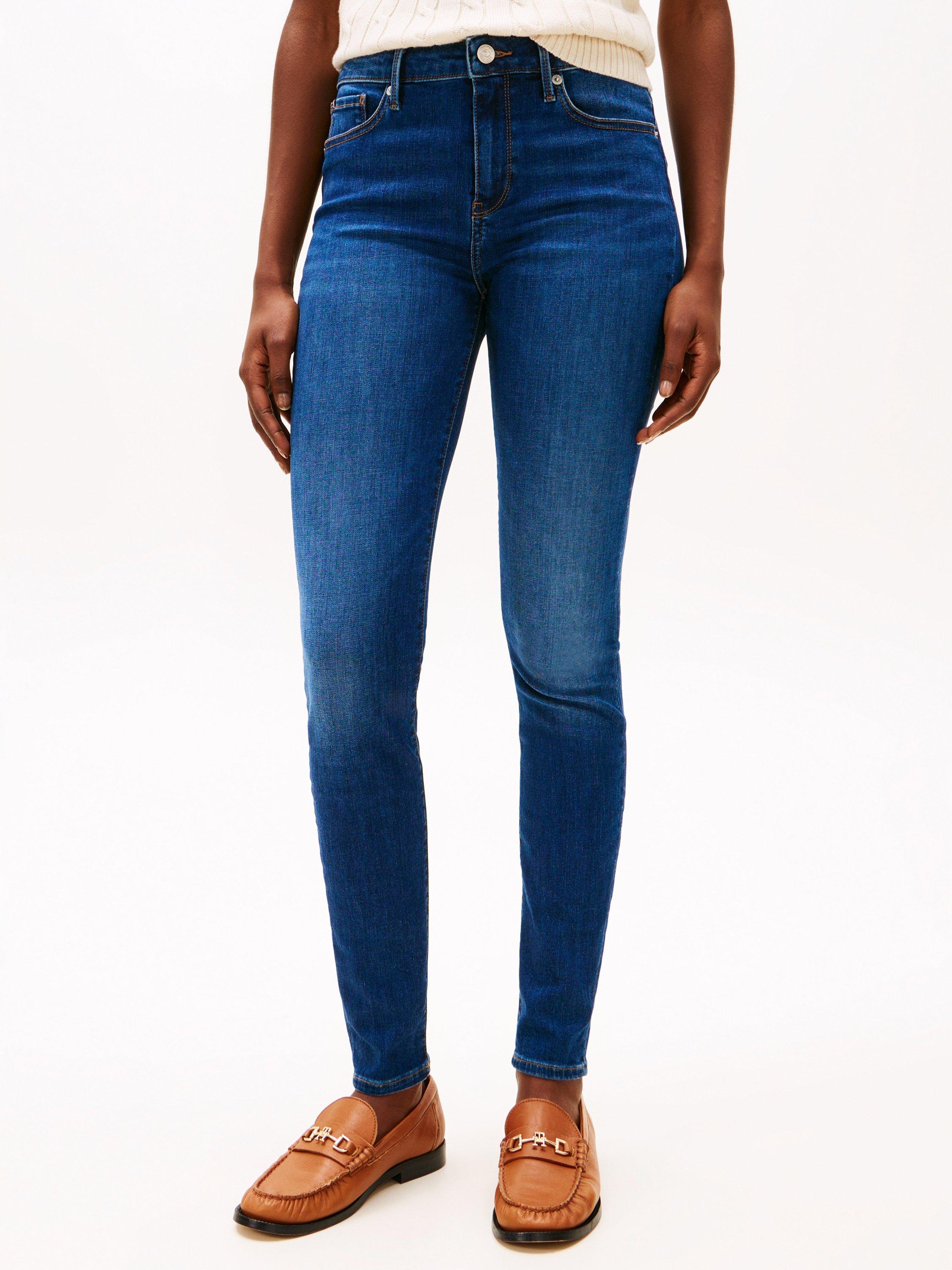 Product image 1 of 5, which shows Tommy Hilfiger Doreen Mid Rise Skinny Jeans, Mid Blue, W26/L28