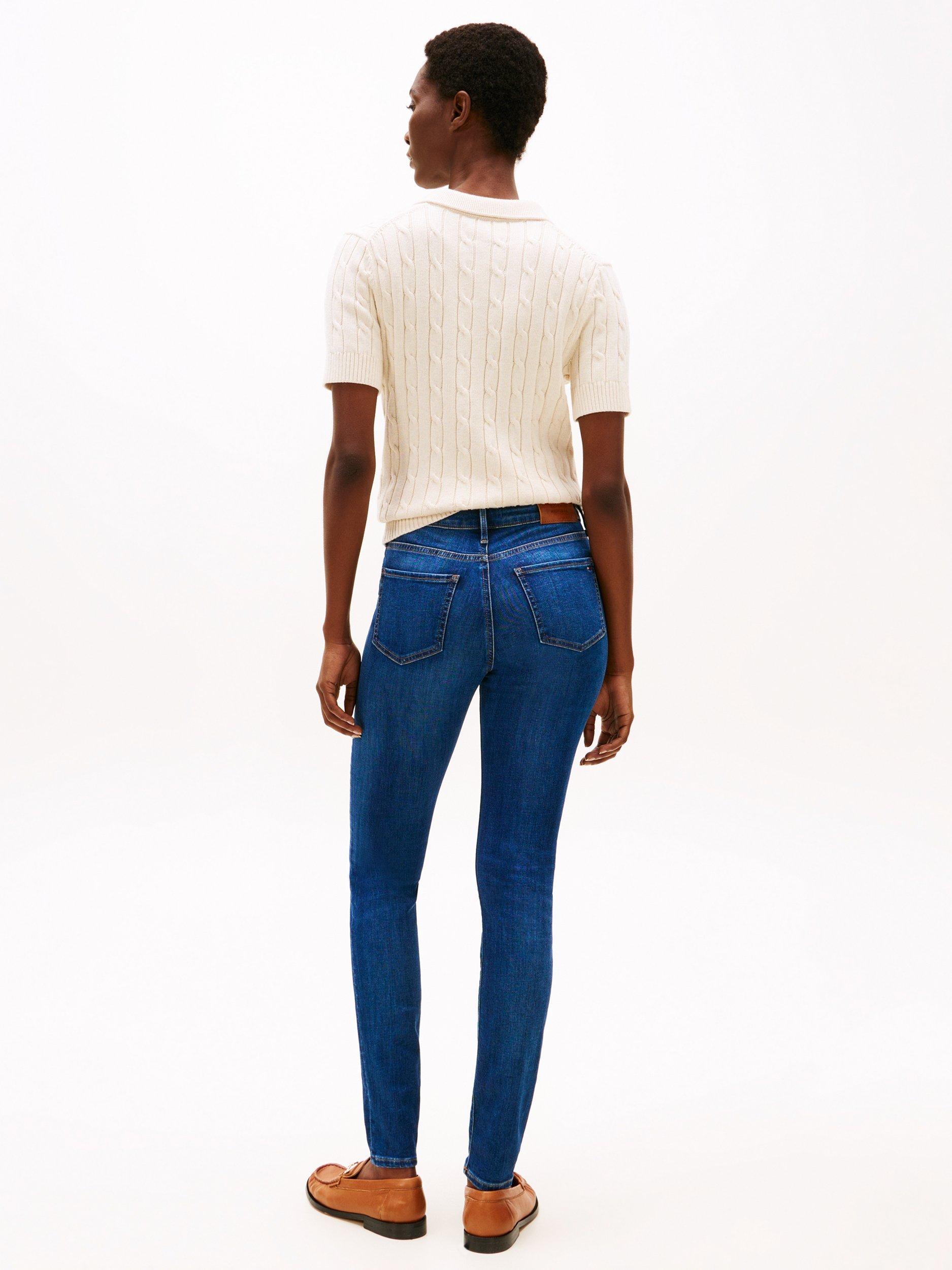 Product image 3 of 5, which shows Tommy Hilfiger Doreen Mid Rise Skinny Jeans, Mid Blue, W26/L28