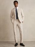 Reiss Bay Slim Fit Seersucker Suit Trousers, Natural Cream