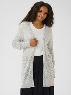 KAFFE Curve Loura Open Neck Cardigan, Mid Grey