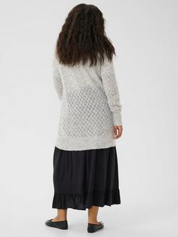KAFFE Curve Loura Open Neck Cardigan - view 2, Mid Grey
