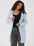 KAFFE Curve Loura Open Neck Cardigan, Mid Blue