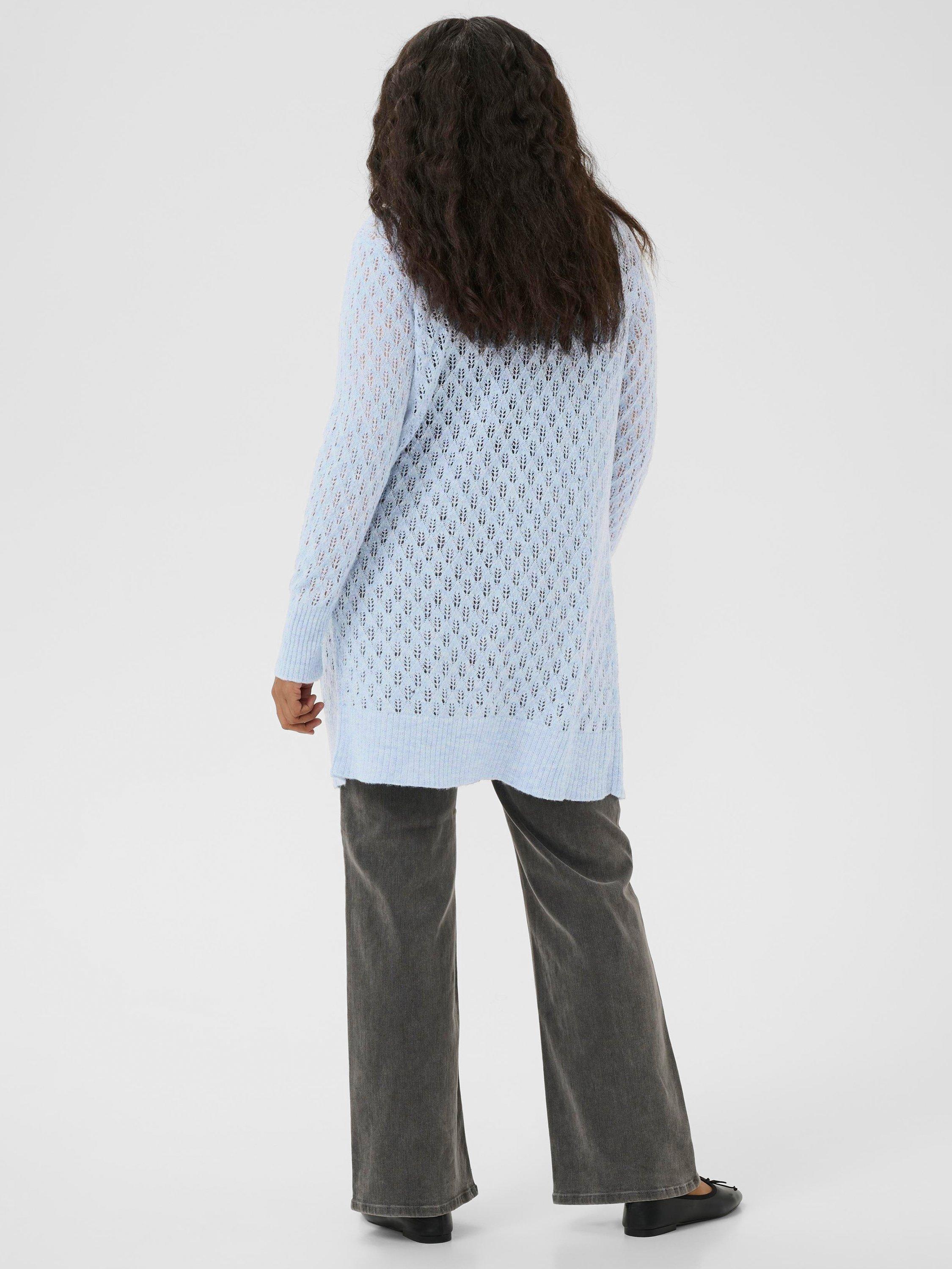 Product image 2 of 6, which shows KAFFE Curve Loura Open Neck Cardigan, Mid Blue, S