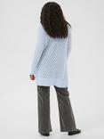 KAFFE Curve Loura Open Neck Cardigan, Mid Blue