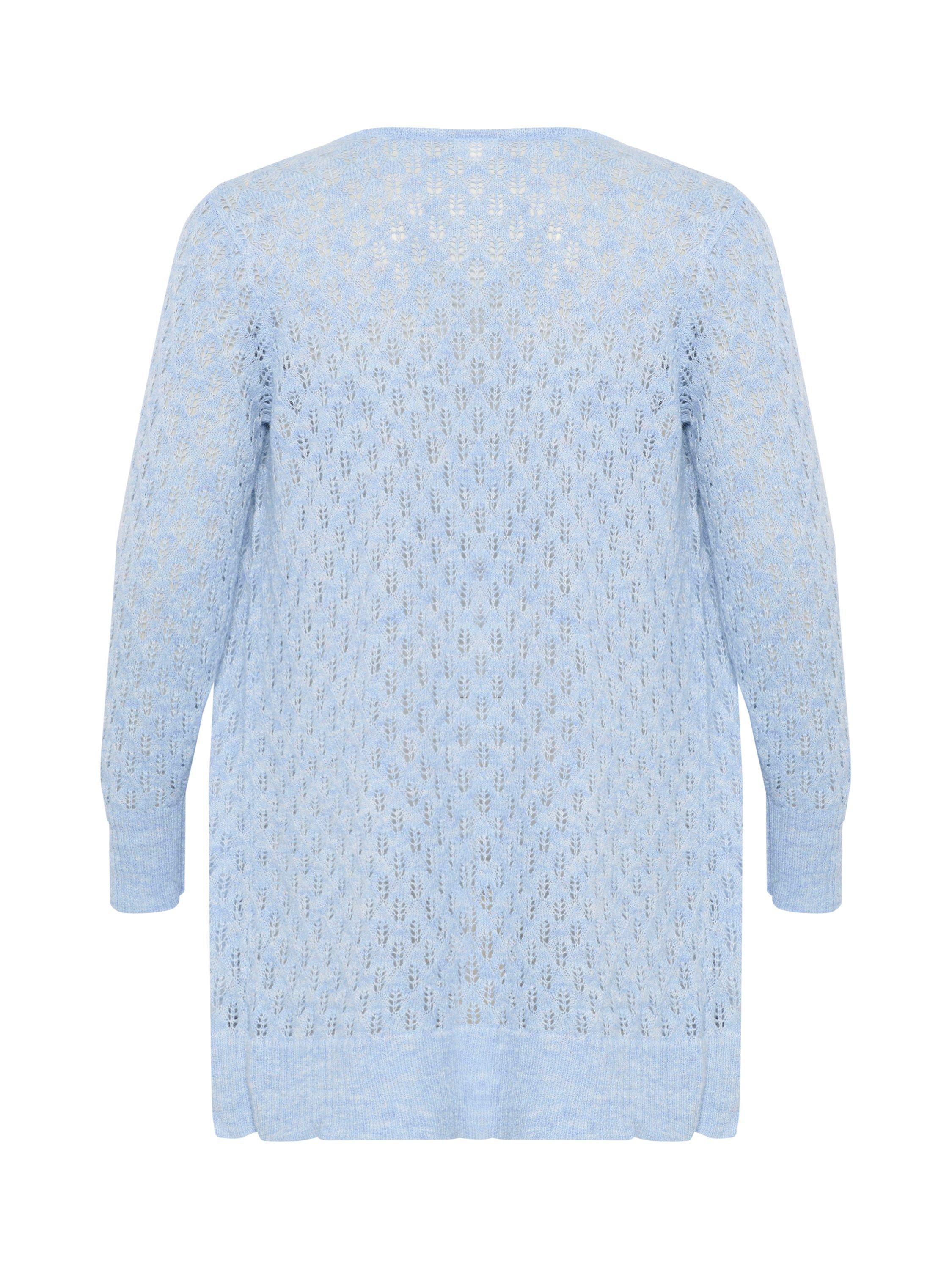 Product image 6 of 6, which shows KAFFE Curve Loura Open Neck Cardigan, Mid Blue, S