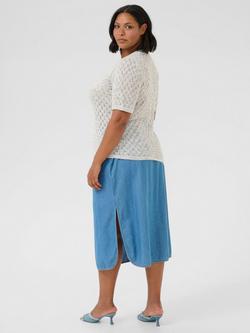 KAFFE Curve Loura V-Neck Jumper - view 2, Mid Grey