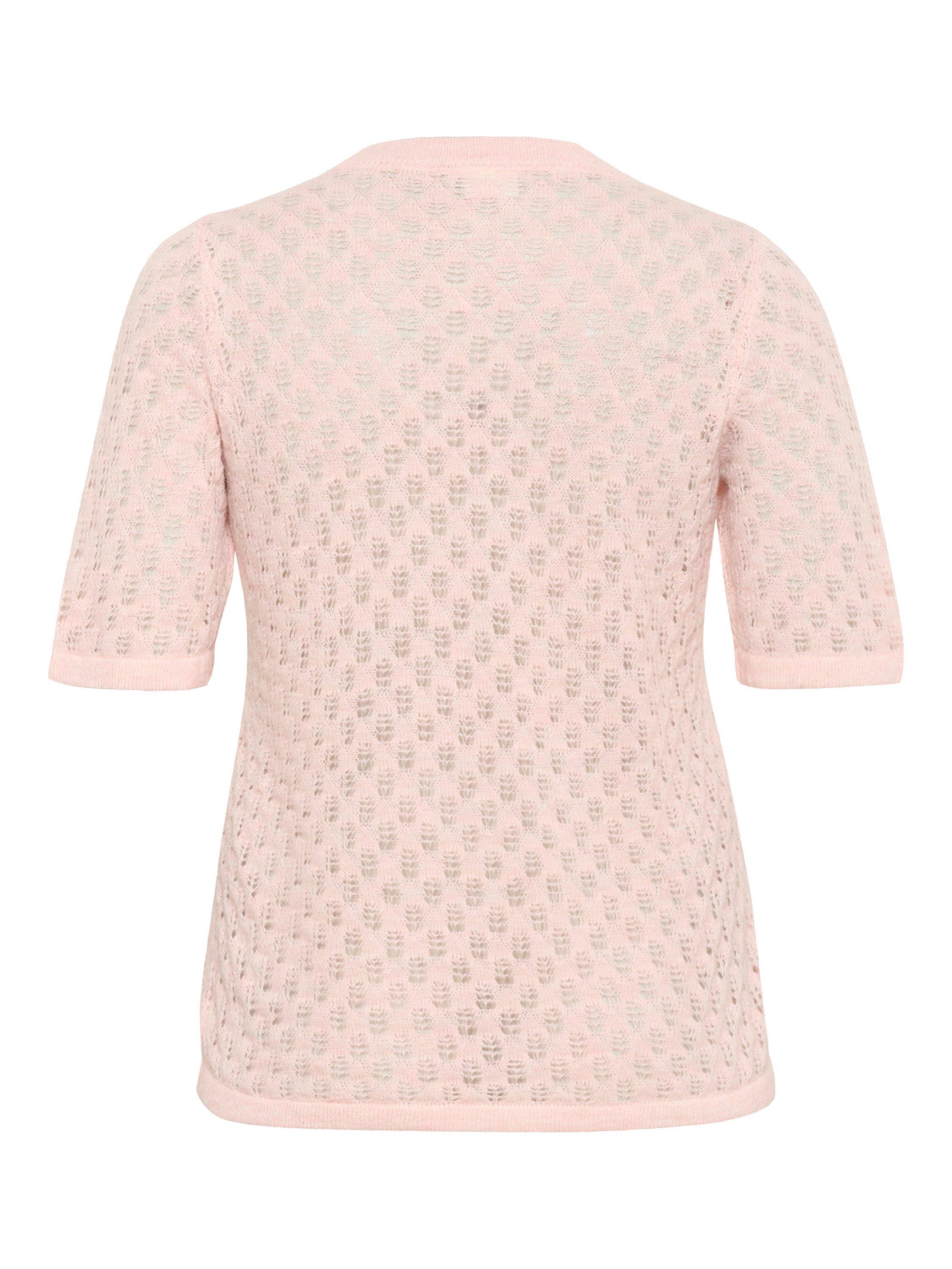 Product image 6 of 6, which shows KAFFE Curve Loura V-Neck Jumper, Mid Pink, S