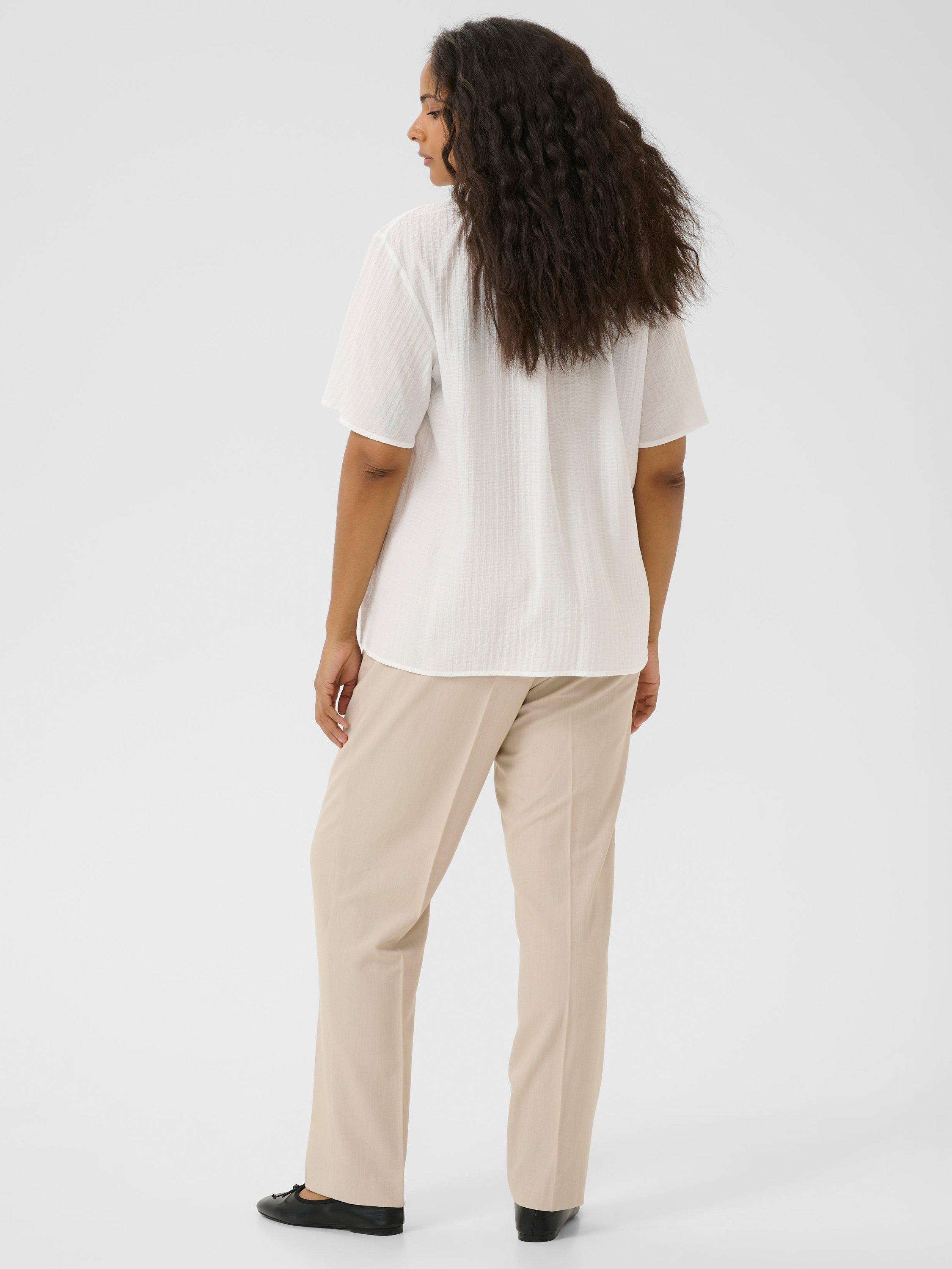 Product image 2 of 5, which shows KAFFE Curve KClisana Viscose Blend  Short Sleeve Top, White, 18