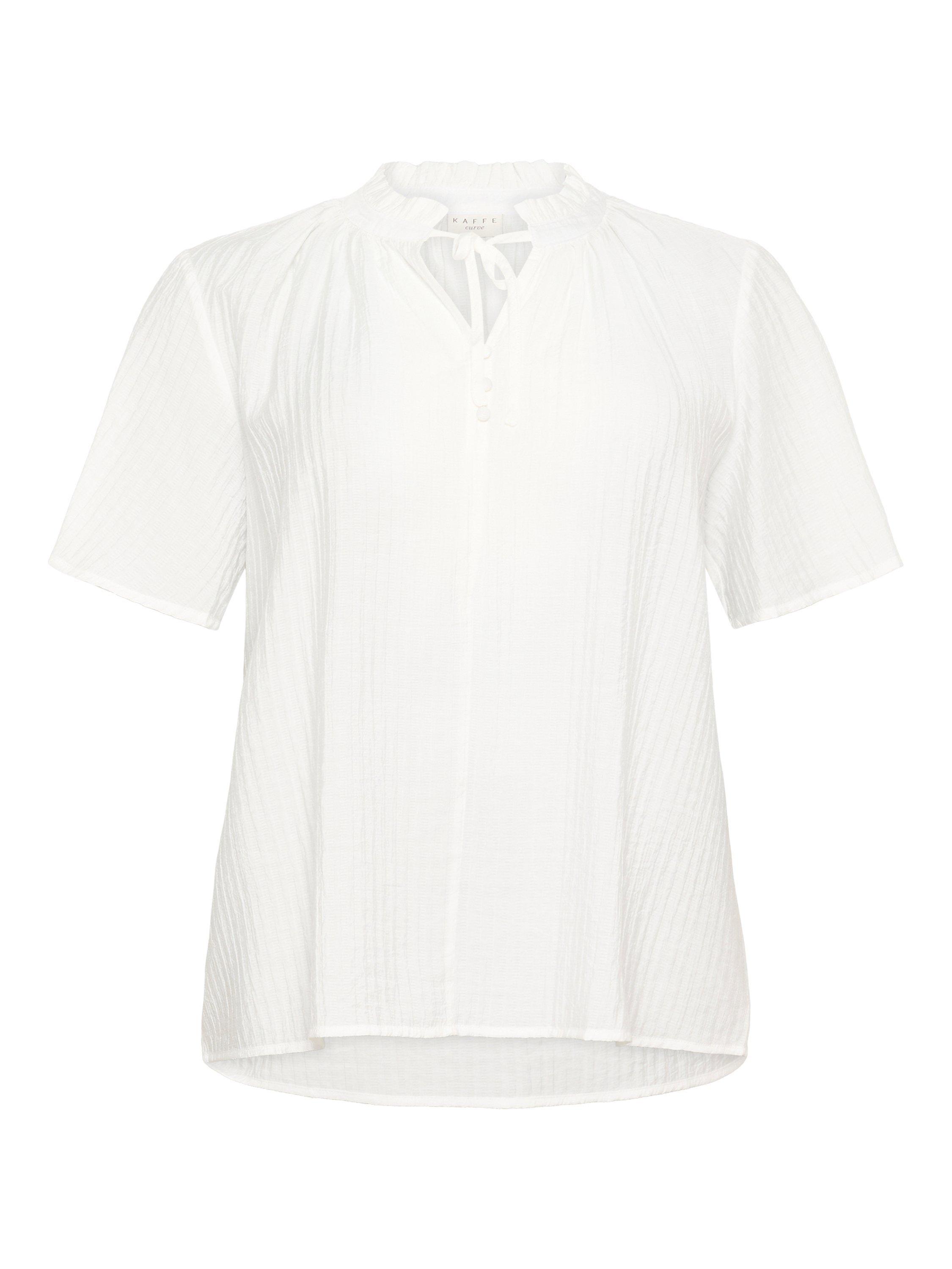 Product image 4 of 5, which shows KAFFE Curve KClisana Viscose Blend  Short Sleeve Top, White, 18