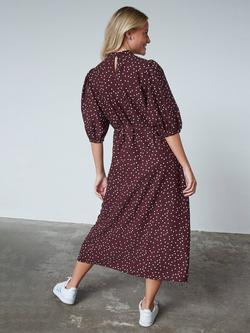 Sisters Point Ventia Polka Dot Midi Dress, Red/Multi - view 2, Red/Multi