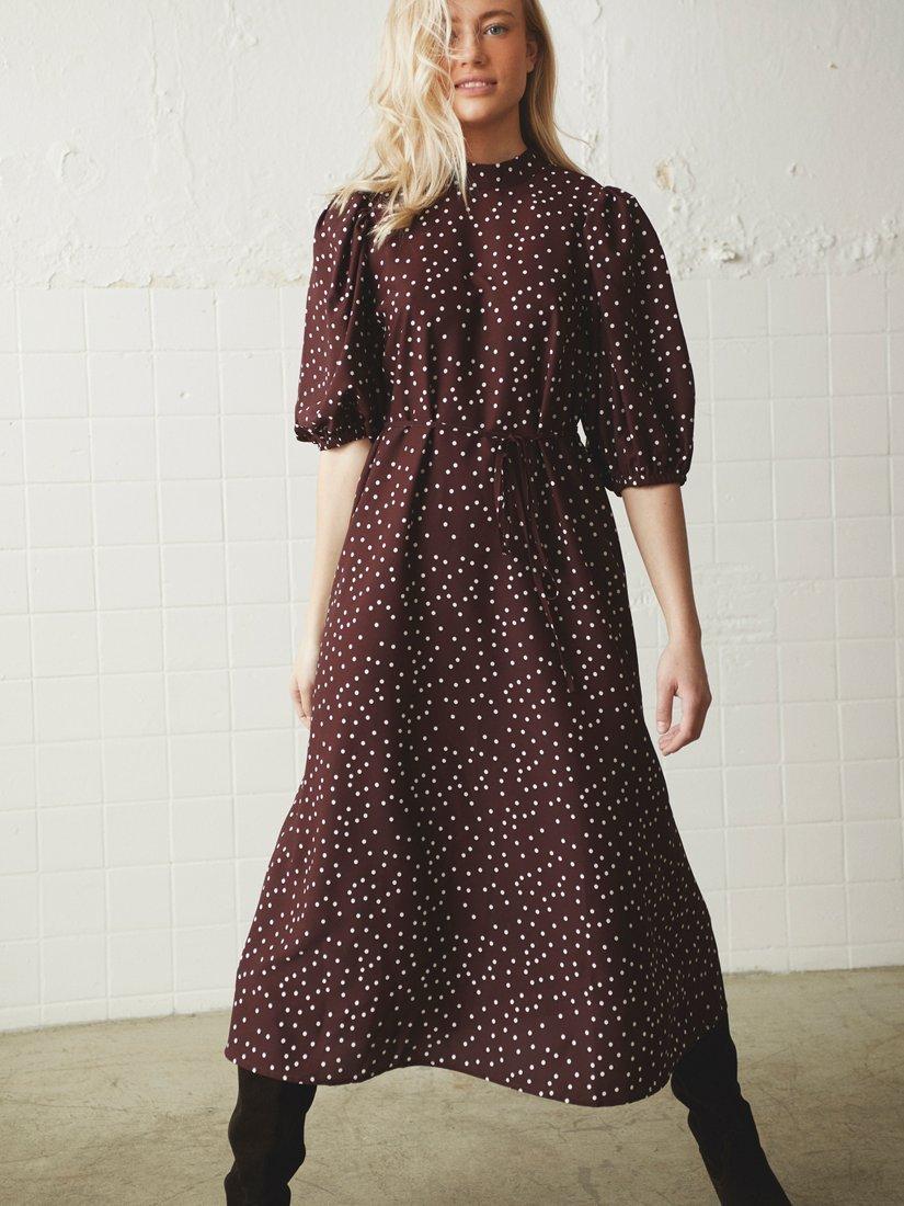 Product image 5 of 5, which shows Sisters Point Ventia Polka Dot Midi Dress, Red/Multi, L
