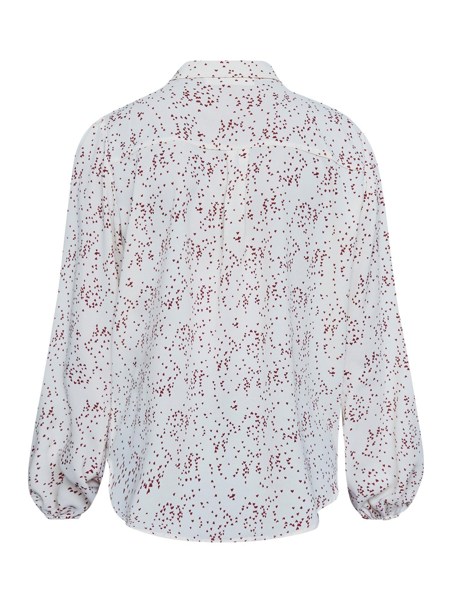 Product image 5 of 6, which shows Sisters Point Ebbey Heart Print Shirt, Cream/Multi, XL