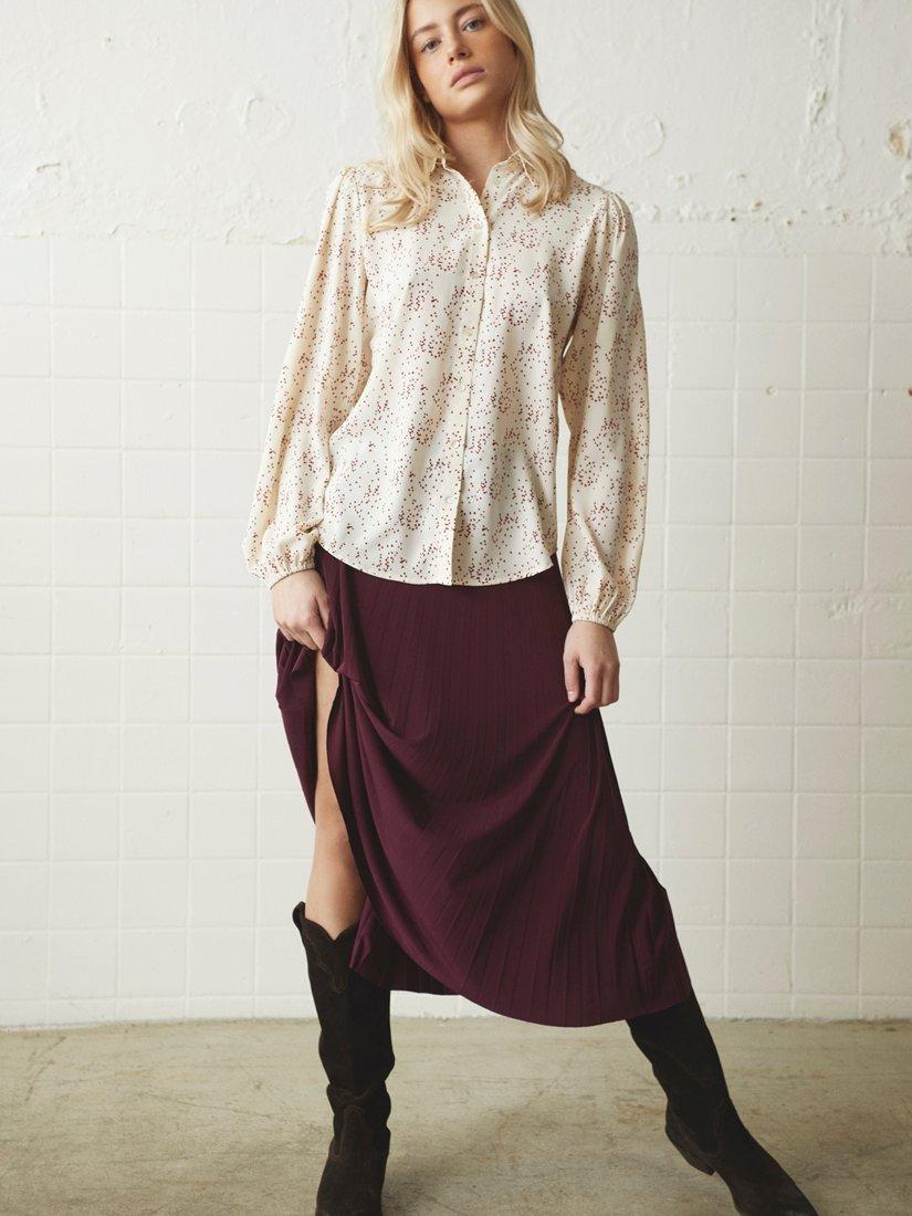 Product image 6 of 6, which shows Sisters Point Ebbey Heart Print Shirt, Cream/Multi, XL