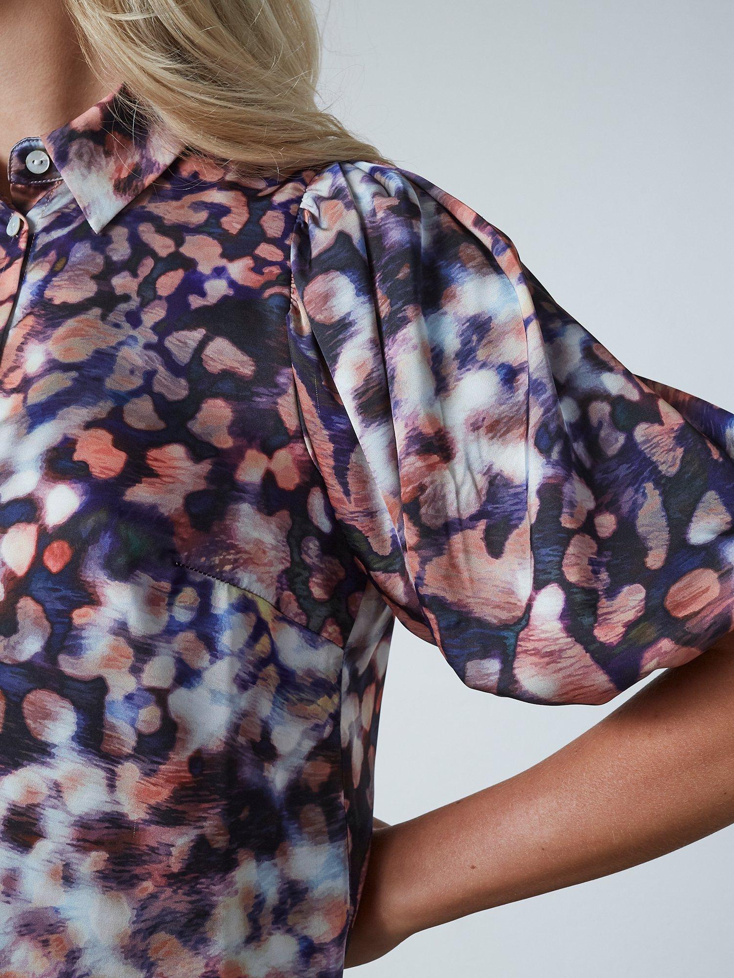 Product image 3 of 6, which shows Sisters Point Ella Abstract Animal Print Shirt, Multi, L