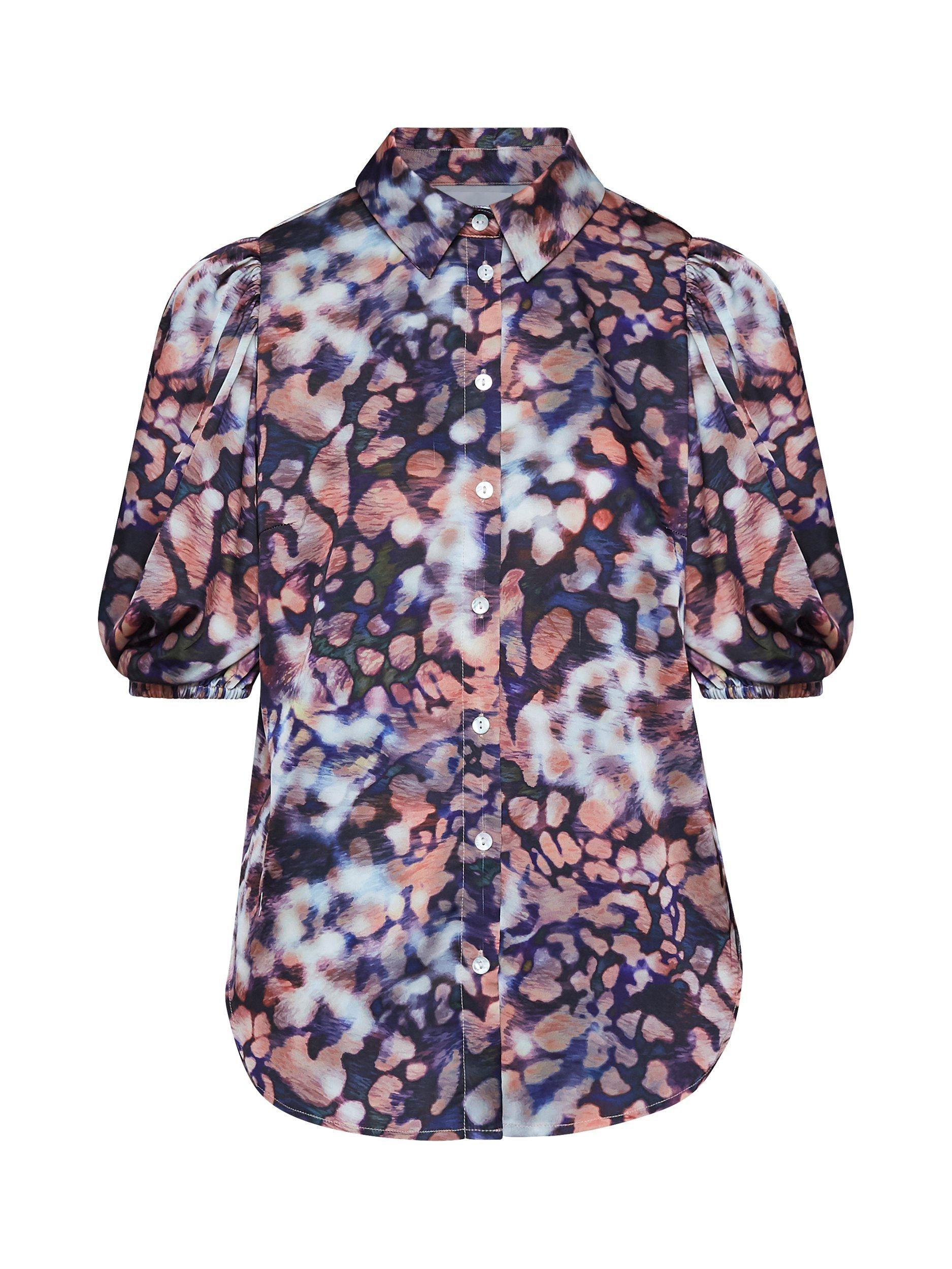 Product image 4 of 6, which shows Sisters Point Ella Abstract Animal Print Shirt, Multi, L
